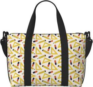 Carry On Duffle Bags Overnight Weekender Bags for Women, funny ruler pencil Print Personal Item Travel Bag, Travel Essentials Sport Gym Bag for Men Women