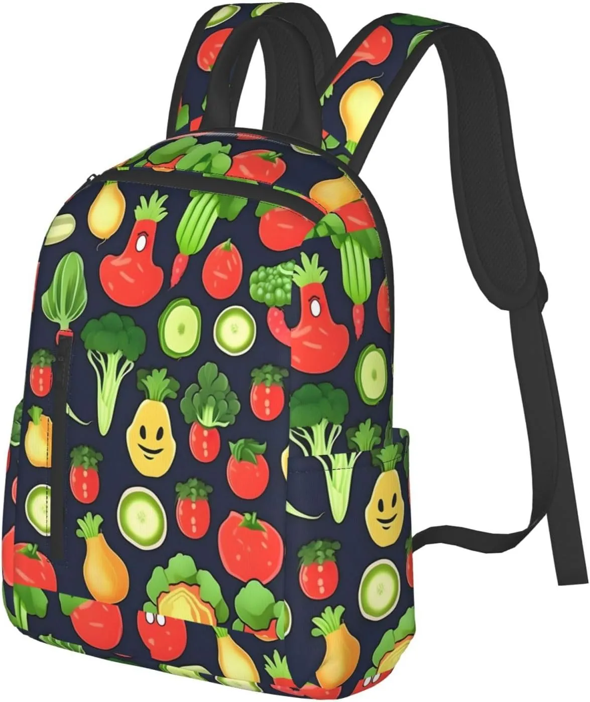 Cartoon Vegetable Fruit print Lightweight Laptop Backpack Travel Daypack Bookbag for Women Men for Travel Work