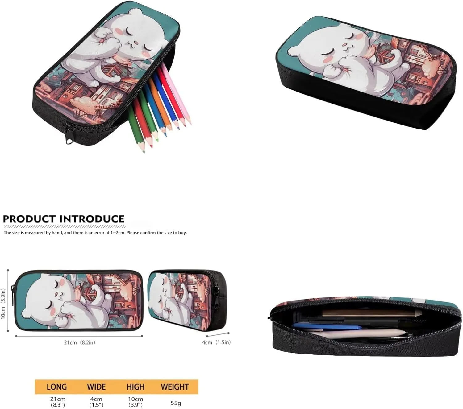 Cat School Backpack for Girls 6-8 Cute Backpacks for Middle School Girls with Lunchbox Pencil Case and Water Bottle Sleeve Elementary School Back Pack for Hiking Rucksack