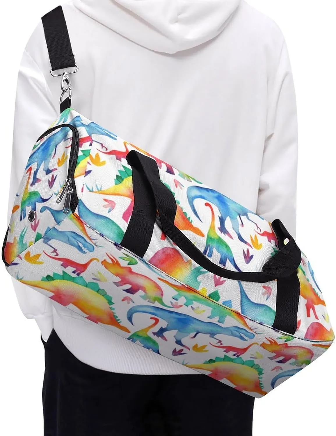 Catoon Dinosaur A Fitness Bag with Large Storage Space Is Suitable for Portable Outdoor Use