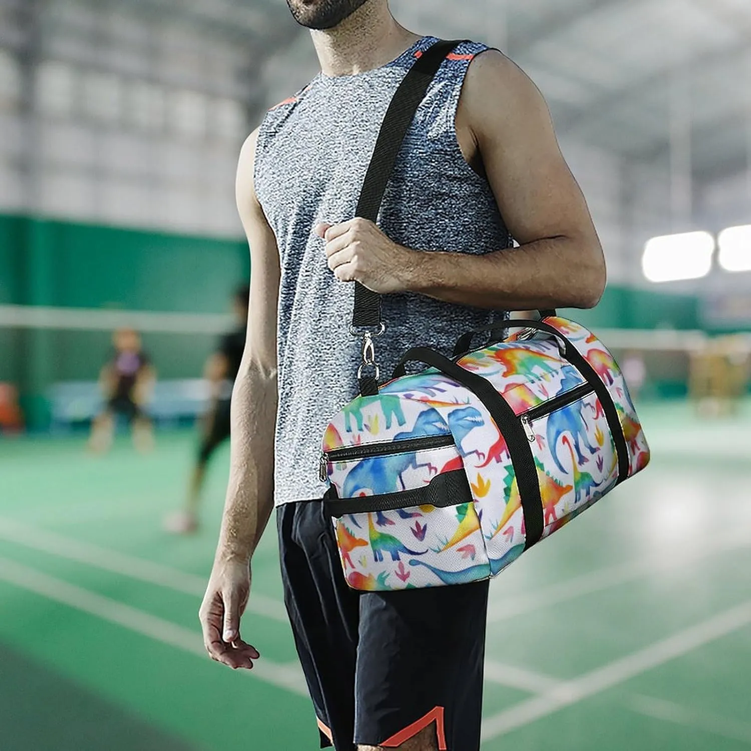 Catoon Dinosaur A Fitness Bag with Large Storage Space Is Suitable for Portable Outdoor Use