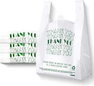 Cheardia T Shirt Bags,Thank You Plastic Bags Recyclable Shopping Bags with Handles Merchandise Bags