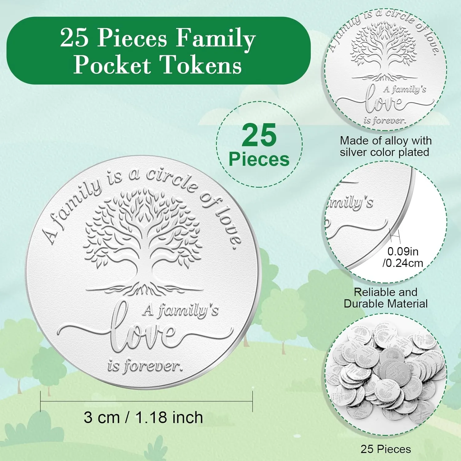 Christmas Family Reunion Gifts Coin with Remembering Our Roots Cards Organza Bags Reunion Favor