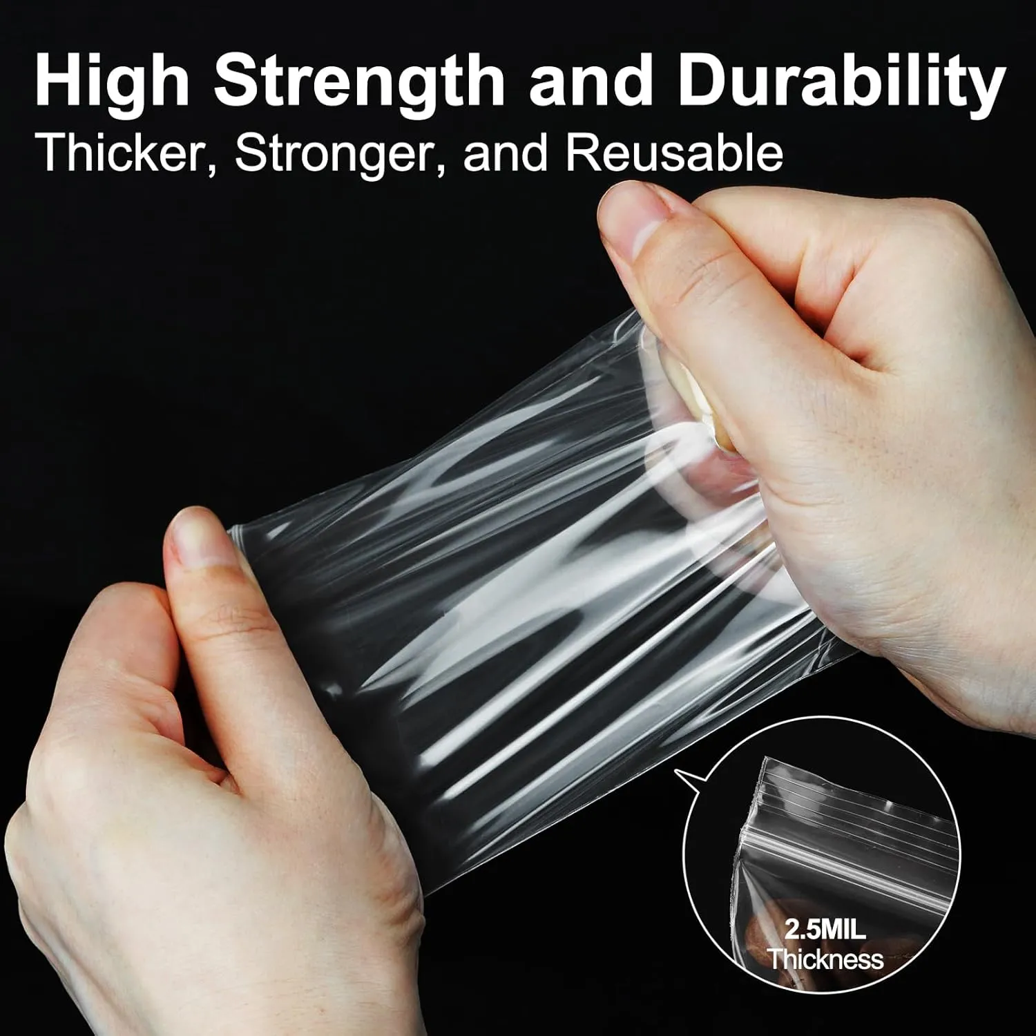 Clear 1200 Mini Plastic Resealable 2 Mil Durable Tiny Zip Bags for Candy, Jewelry - 2x3 Small