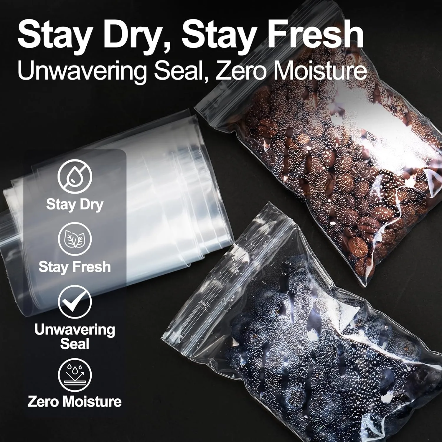 Clear 1200 Mini Plastic Resealable 2 Mil Durable Tiny Zip Bags for Candy, Jewelry - 2x3 Small