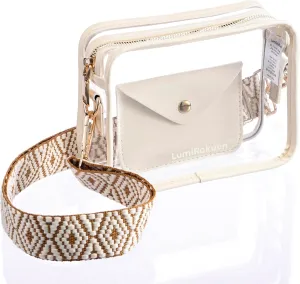 Clear Bag For Stadium Events, 3 In 1 Clear Purse With Wallet & Adjustable Strap, Crossbody Bags For Women, Sports Festivals Concert Sport Prom Party Stadium Approved Accessories