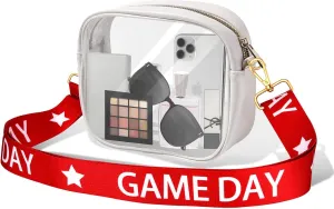 Clear Bag for Stadium Events Game Day Clear Purse Stadium Approved Football Crossbody Clear Bag for Concert Sports Events