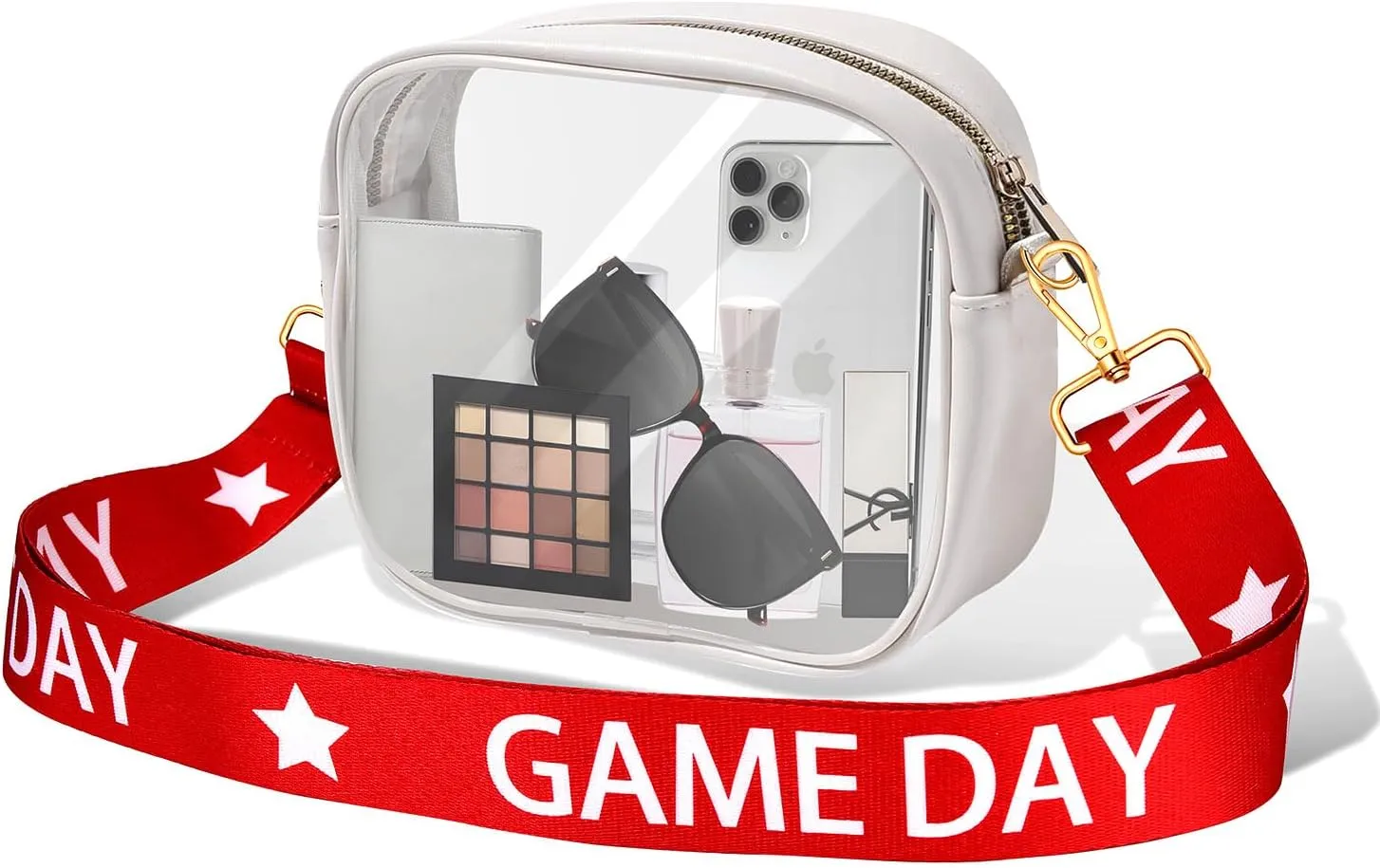 Clear Bag for Stadium Events Game Day Clear Purse Stadium Approved Football Crossbody Clear Bag for Concert Sports Events
