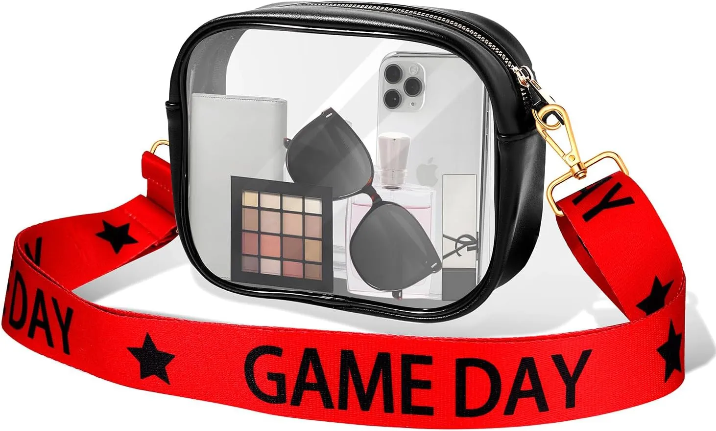 Clear Bag for Stadium Events Game Day Clear Purse Stadium Approved Football Crossbody Clear Bag for Concert Sports Events