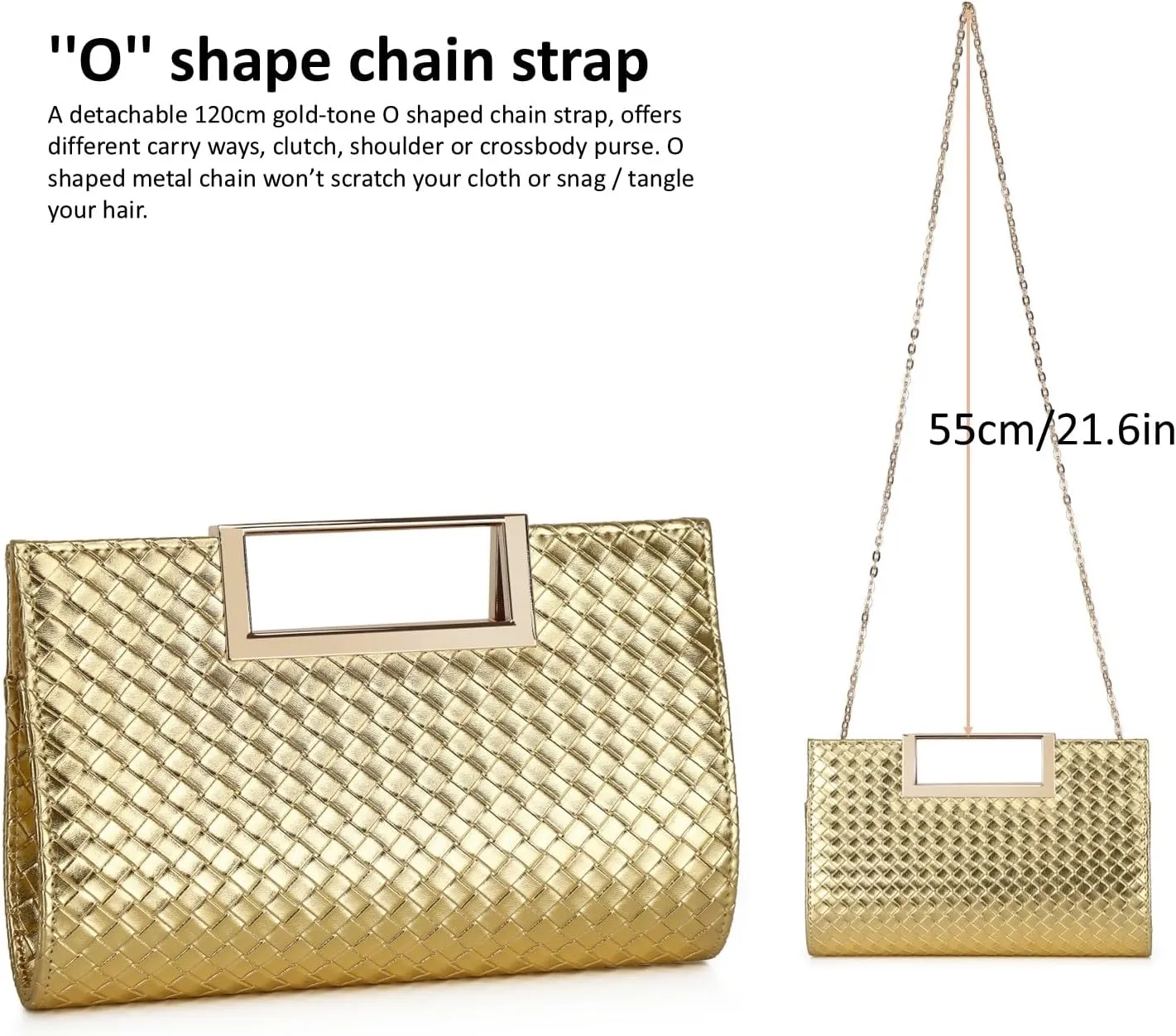 Clutch Purse for Women Fashion PU Leather Evening Bag Elegant Purse for Wedding Party Formal Daily Cocktail
