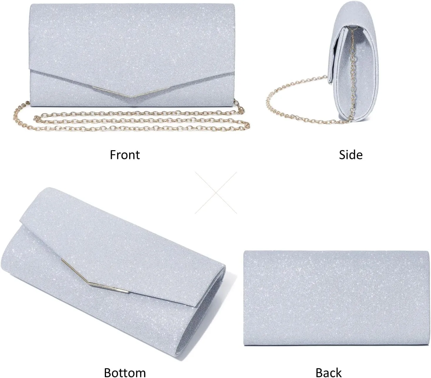 Clutch Purses For Women Evening Bags Shining Envelope Handbags Shoulder Crossbody bag for Women Wedding Party Prom