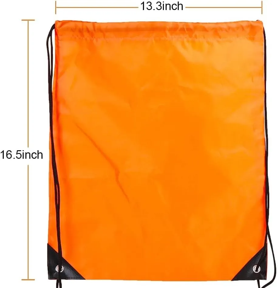 CODOBON 20 Pcs Drawstring Bags, Bulk Draw String Backpack, Cinch Polyester Bag for Gym Sport, Orange