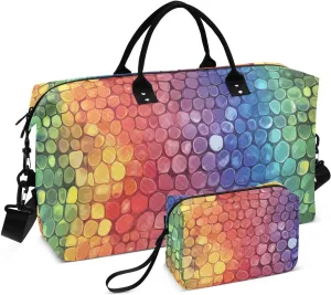 Color Dots Duffel Bag for Travel Gym Sport, Weekender Travel Bags Carry on Overnight Bag