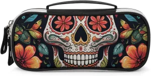Colorful Sugar Skull Leather Makeup Bag Portable Small Cosmetic Organizer Waterproof Toiletry Bags Brushes Pencils And Travel Make Up Accessories