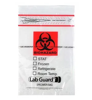 Comfort Axis Biohazard Specimen Transport Bags, 6 by 9 Inches, Pack of 100