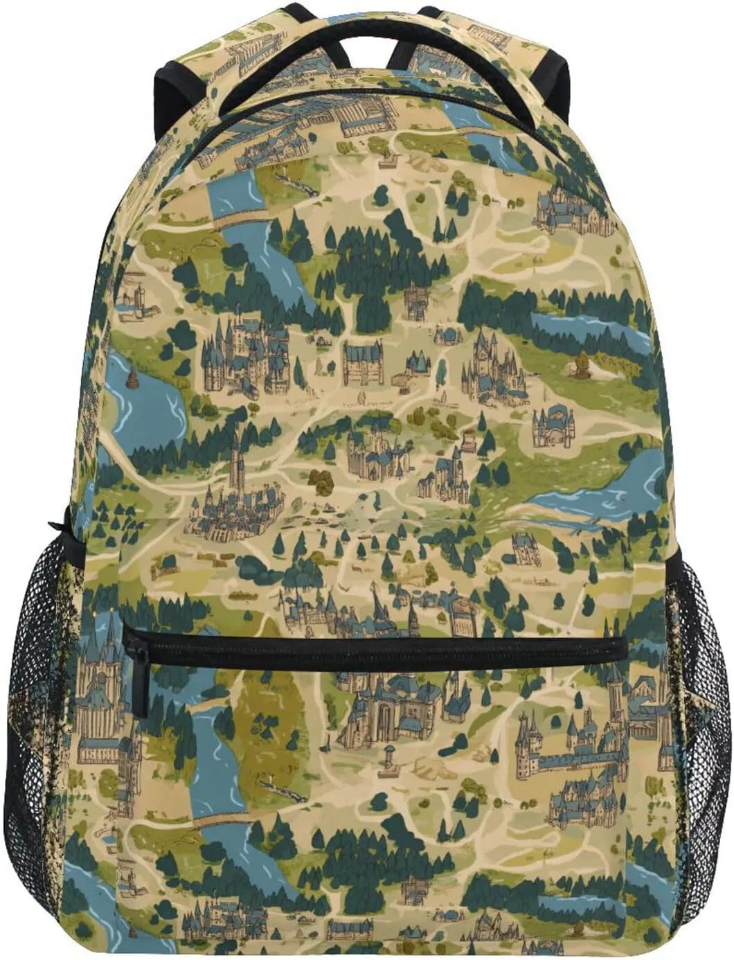 Cool Backpacks for Men and Women Waterproof Diaper Bag Backpack with Chest Strap for Business Work College Travel Trip Game Map