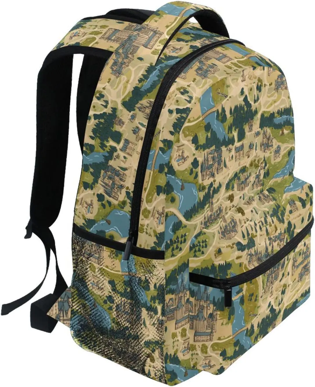 Cool Backpacks for Men and Women Waterproof Diaper Bag Backpack with Chest Strap for Business Work College Travel Trip Game Map