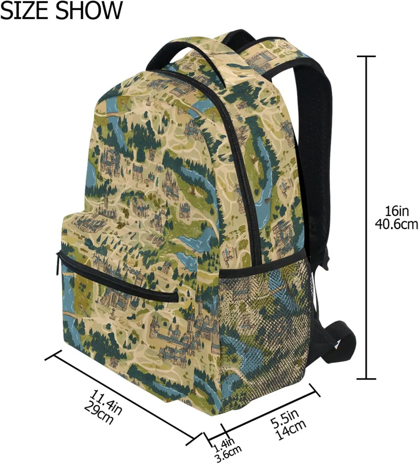 Cool Backpacks for Men and Women Waterproof Diaper Bag Backpack with Chest Strap for Business Work College Travel Trip Game Map