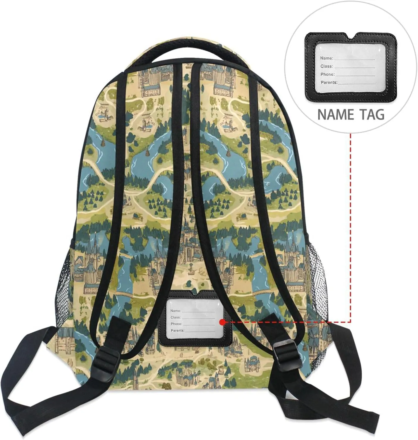 Cool Backpacks for Men and Women Waterproof Diaper Bag Backpack with Chest Strap for Business Work College Travel Trip Game Map
