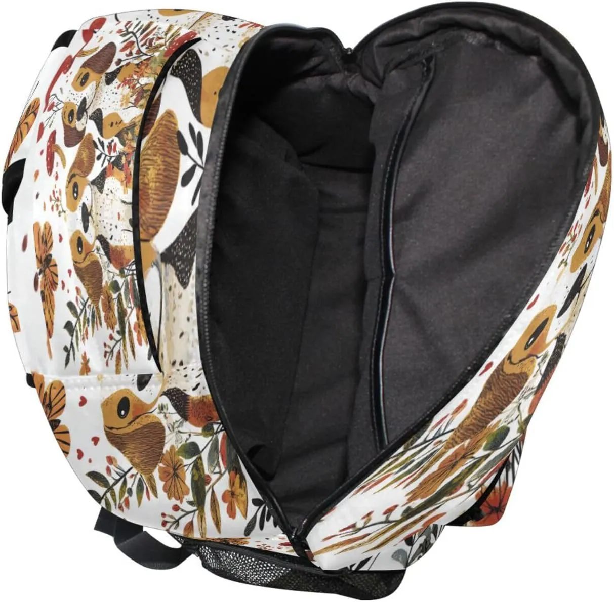 Cool Backpacks for Men Women Waterproof College School Computer Bag with Chest Strap for Travel Trip Cartoon Beagle Dogs White