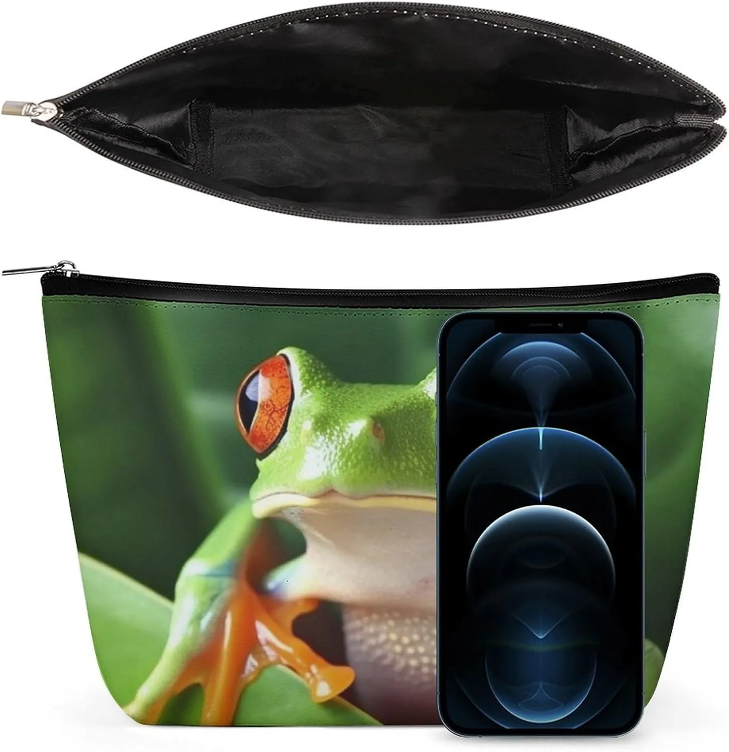 Cosmetic Bag Travel Makeup Bag Waterproof Toiletry Bag Cute Frog Makeup Organizer Case Portable Toiletry Pouch Large Capacity Zipper Pouch for Women Men