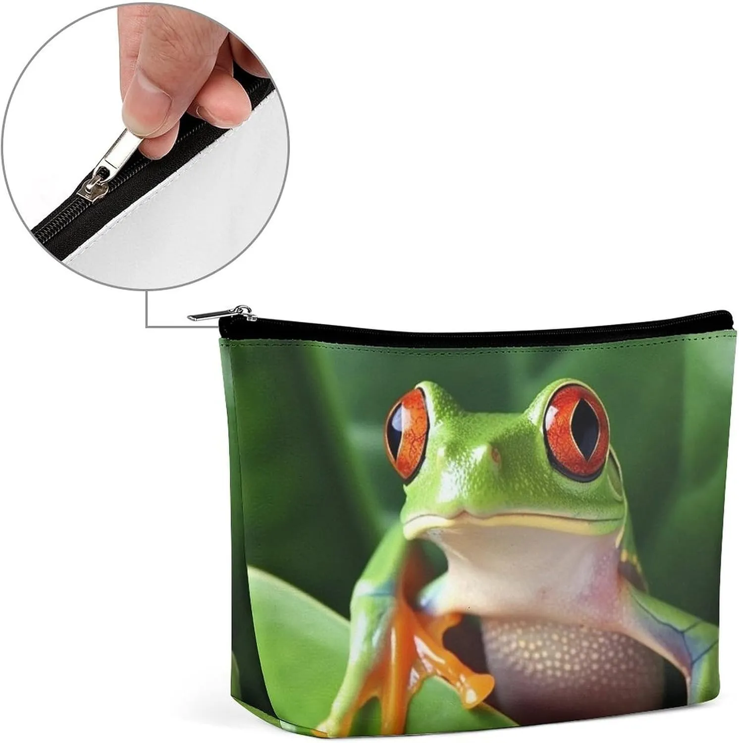 Cosmetic Bag Travel Makeup Bag Waterproof Toiletry Bag Cute Frog Makeup Organizer Case Portable Toiletry Pouch Large Capacity Zipper Pouch for Women Men