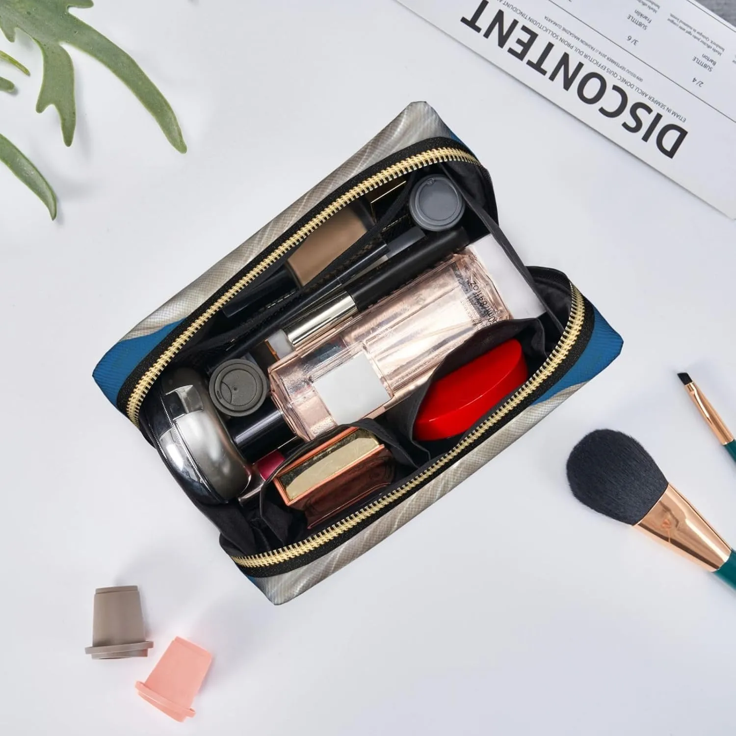 Cosmetic bag Travel Makeup Bag Waterproof Toiletry Pouch Portable Wide open Pouch Dolphins Blue Makeup Organizer Case Large Capacity Zipper Pouch Toiletry bag for women