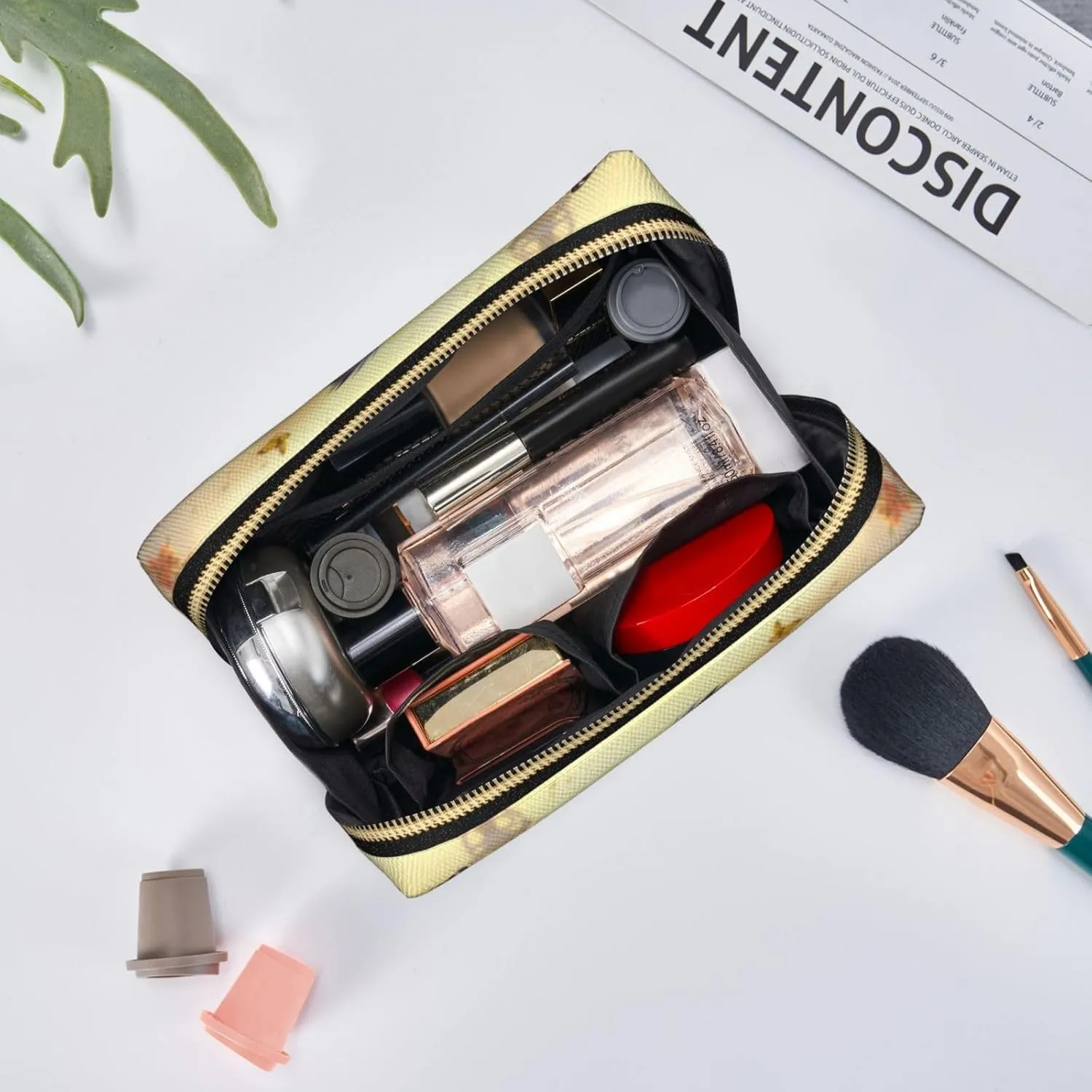 Cosmetic bag Travel Makeup Bag Waterproof Toiletry Pouch Portable Wide open Pouch Sparrow Birds Sing Makeup Organizer Case Large Capacity Zipper Pouch Toiletry bag for women
