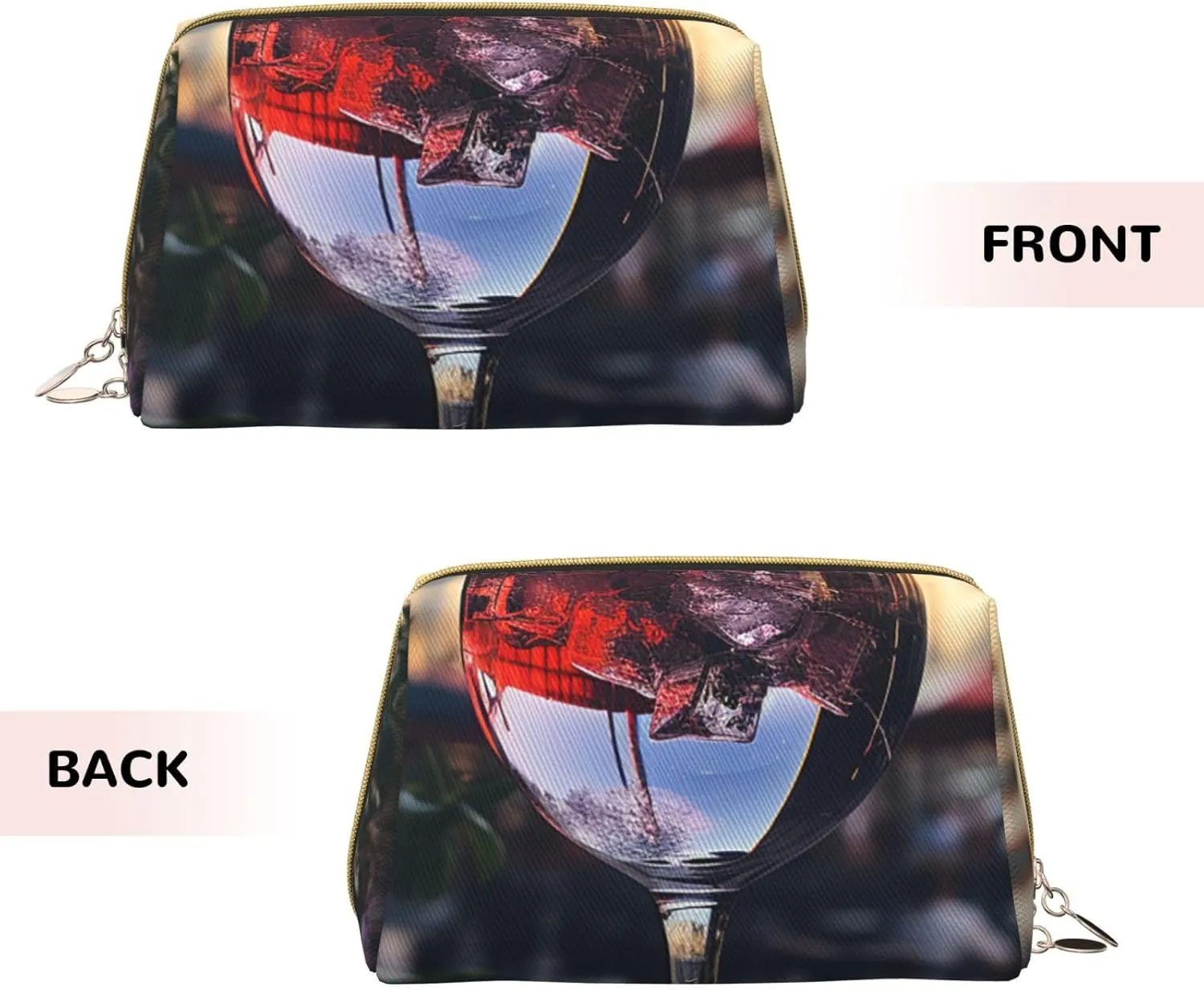 Cosmetic bag Travel Makeup Bag Waterproof Toiletry Pouch Portable Wide open Pouch Wine glass Makeup Organizer Case Large Capacity Zipper Pouch Toiletry bag for women
