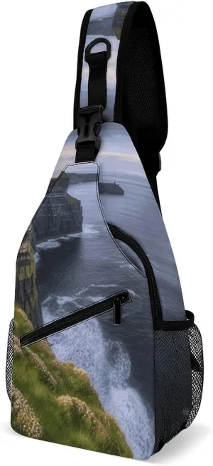 County Clare The Cliffs Crossbody Sling Bag for Women Men Sling Backpack Travel Chest Bag Pack Man Purse Shoulder Bags Daypack for Travel Hiking Cycling