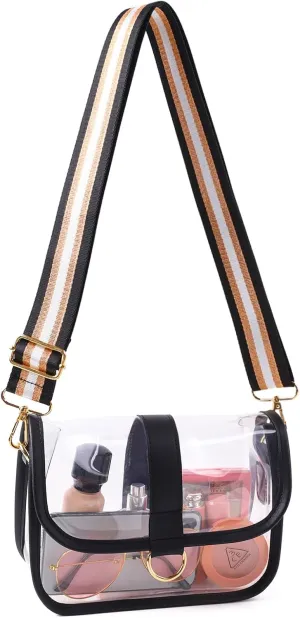 COVAX Clear Crossbody Bag, Stadium Approved Clear Purse Bag for Concerts, Sports Events