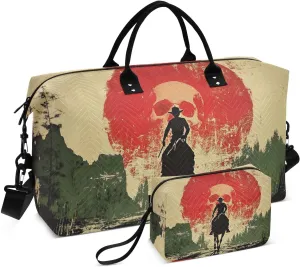 Cowboy Sunset Duffel Bag for Travel Gym Sport, Weekender Travel Bags Carry on Overnight Bag