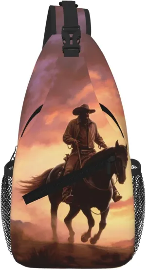Cowboy West Sling Bag For Women Men Travel Hiking Backpack Crossbody Shoulder Chest Bags Casual Daypack