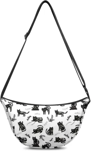 Crescent Shoulder Bags with Inside Pockets for Ladies Men Daily Use