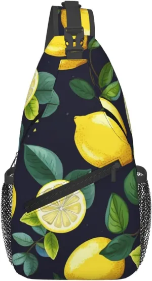 Cross Chest Bag for Men Women Crossbody Backpack Lemon fruit Sling Bag Travel Hiking Daypack