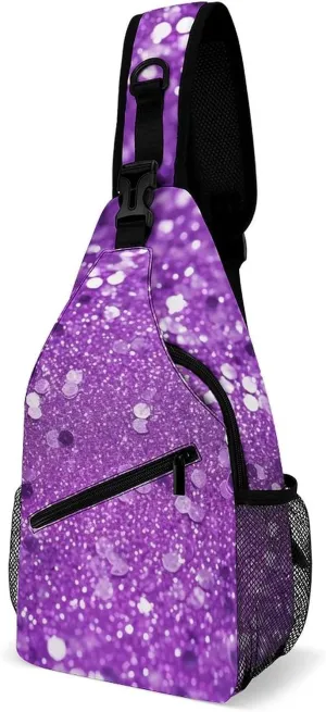 Crossbody Bag for Women Men Chest Bag Teal And Gold Marble Sling Bag Crossbody Shoulder Bag Sling Backpack