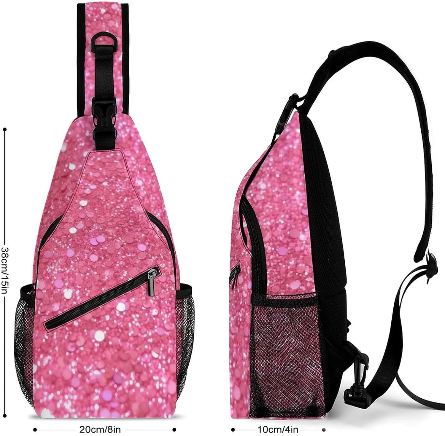 Crossbody Bag for Women Men Chest Bag Teal And Gold Marble Sling Bag Crossbody Shoulder Bag Sling Backpack