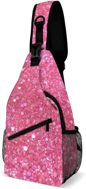 Crossbody Bag for Women Men Chest Bag Teal And Gold Marble Sling Bag Crossbody Shoulder Bag Sling Backpack