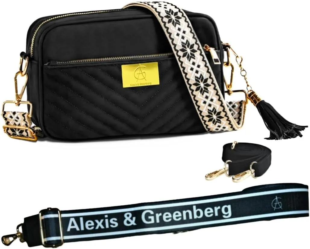 Crossbody Bag For Women with 3 Straps Vegan Leather Crossbody Purses For Women Trendy wide Straps