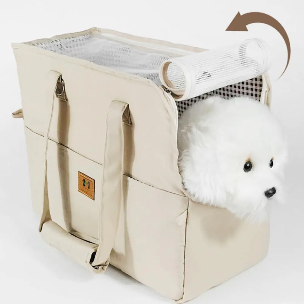 Crossbody for outings Dogs Chartered Cars Portable Breathable Cats Travel Pets Hand-held Vehicles (White)