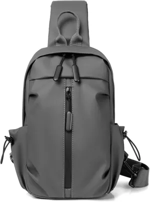 Crossbody Sling Bag for Men and Women,Waterproof Chest Bag Traveling Backpack Hiking Daypack Messenger Bag(Dark Grey)