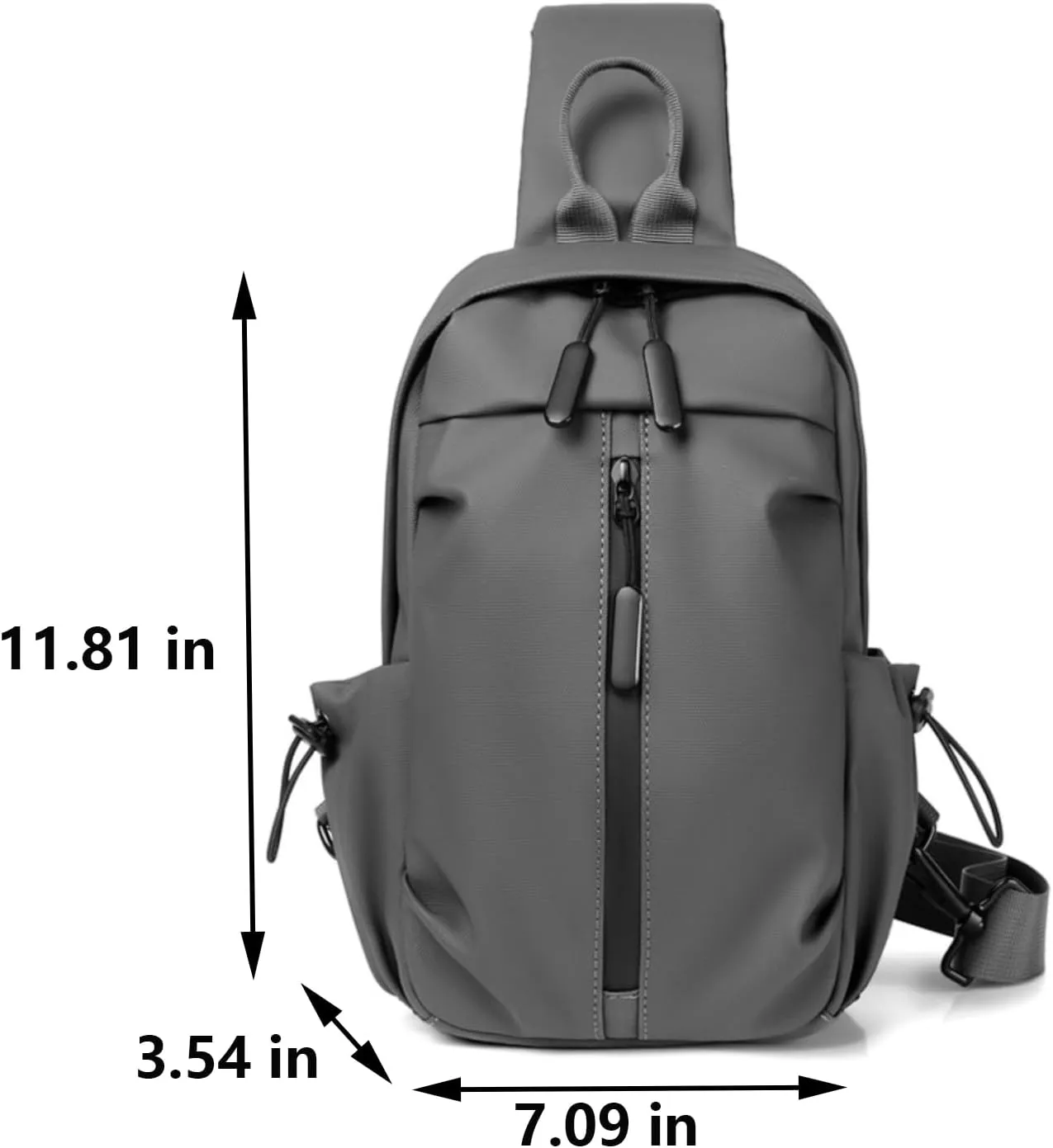 Crossbody Sling Bag for Men and Women,Waterproof Chest Bag Traveling Backpack Hiking Daypack Messenger Bag(Dark Grey)