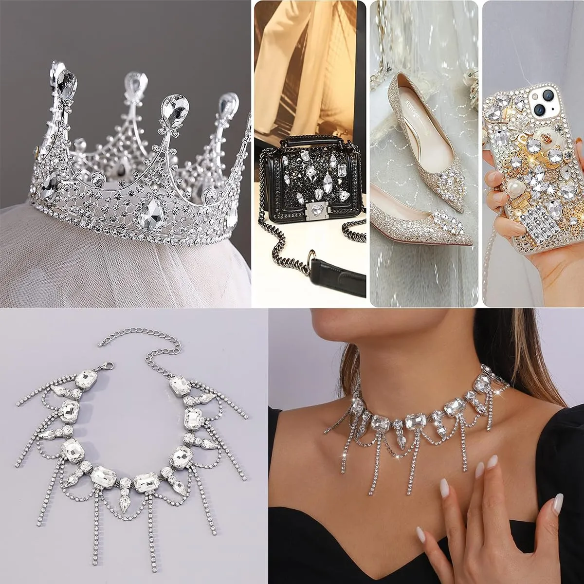 Crystal Large Rhinestones, Pointback Octagon Shape Gemstone Stones Faceted Glass Beads for Craft Jewelry Making DIY Dress Shoes, 27 * 18.5mm 8 Pieces