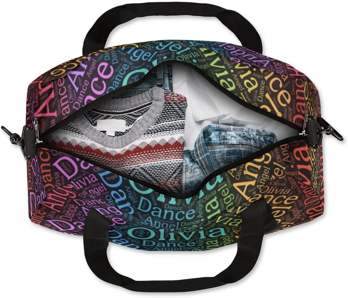 Customized Name 17 Kids Duffel Overnight Bag Girls, Personalized Teens Dance Bag Overnight Weekender Duffel Bags for Girls Travel School Practice