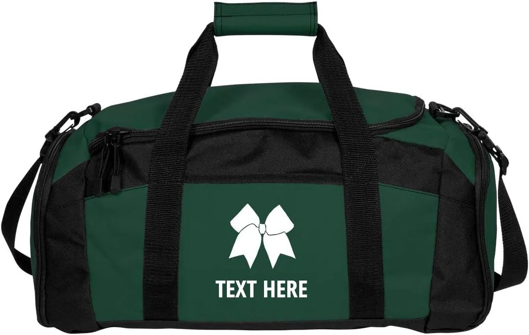 CustomizedGirl Personalized Duffel Cheer Bag - Cheer Bags for Cheerleaders, Polyester Cheerleading Bag with Detachable & Adjustable Shoulder Strap, Gym Bag with Custom Name & Size Zipper Compartment