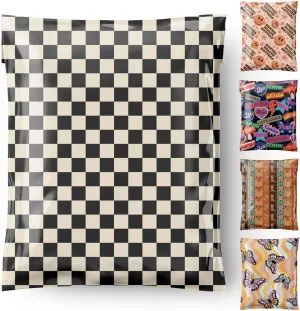 Cute-AF-Mailers Poly Mailers 10x13 inch 100 Pack Plastic Shipping Bags Mailing Envelopes Waterproof Self Seal Tamper Proof Tear-Resistant for Packaging Clothes Books Small Business Supplies Checker