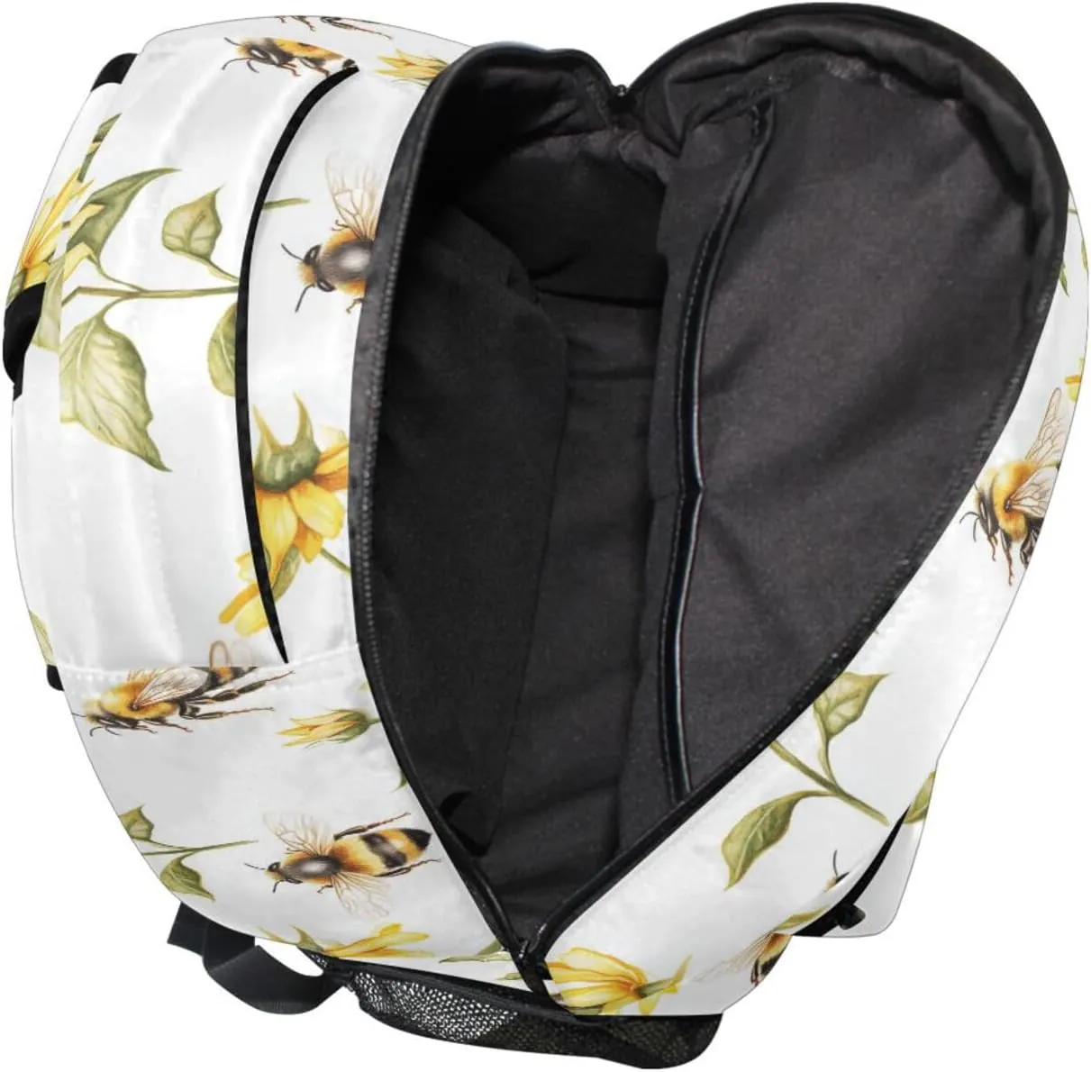 Cute Backpack for Teens Boys Girls Waterproof Laptop Bookbag with Chest Strap Gift Men & Women Cartoon Cute Bees Sunflowers