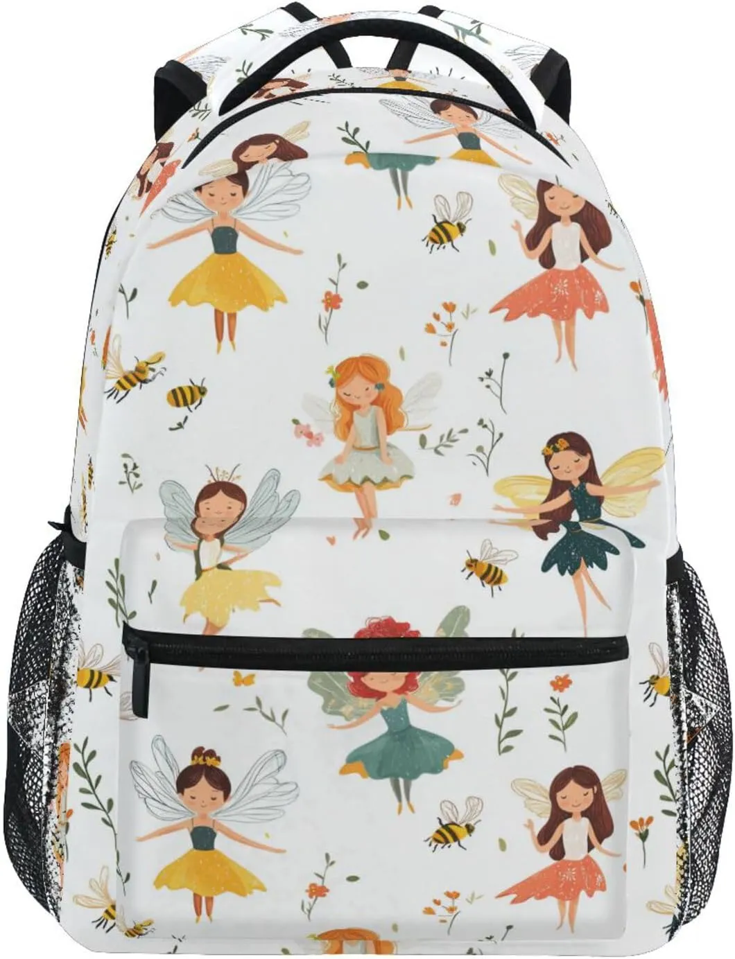 Cute Backpack for Unisex Adult Fashion Sports Backpack with Chest Strap for Business Work College Travel Trip Cartoon Sweet Fairy