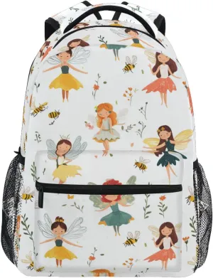 Cute Backpack for Unisex Adult Fashion Sports Backpack with Chest Strap for Business Work College Travel Trip Cartoon Sweet Fairy