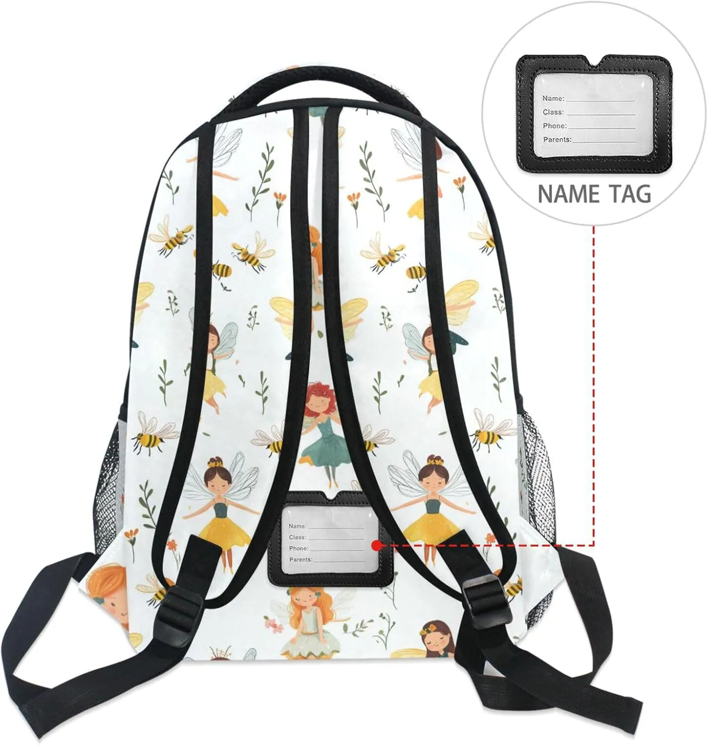 Cute Backpack for Unisex Adult Fashion Sports Backpack with Chest Strap for Business Work College Travel Trip Cartoon Sweet Fairy